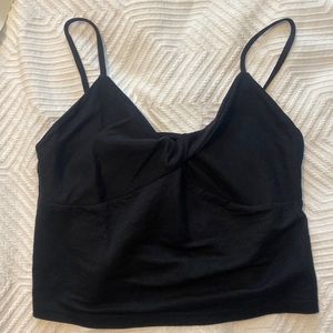 Super cute black twisted front tank top
